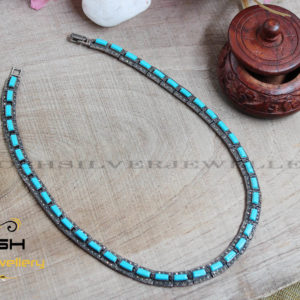 NECKLACE - MARCASITE - TURQUOISE