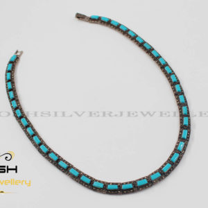 NECKLACE - MARCASITE - TURQUOISE