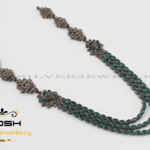 NECKLACE - THREE LINE - OXIDIZE