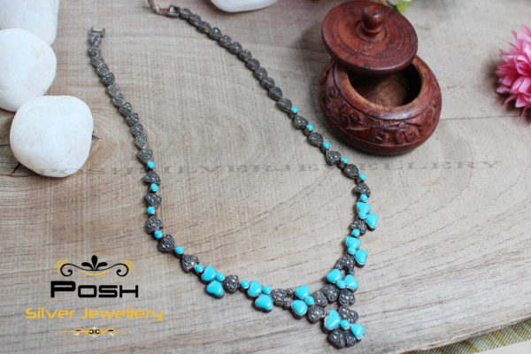 NECKLACE - MARCASITE - TURQUOISE